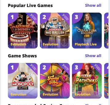 Casino Days Live Games